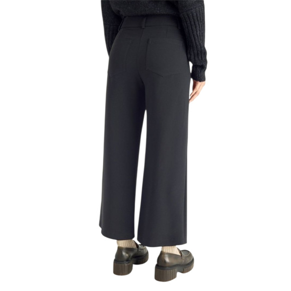 $245 NWT Cotélac Women’s Black Wide Leg Cropped Pants Size 3 US Large Minimalist - Picture 2 of 15
